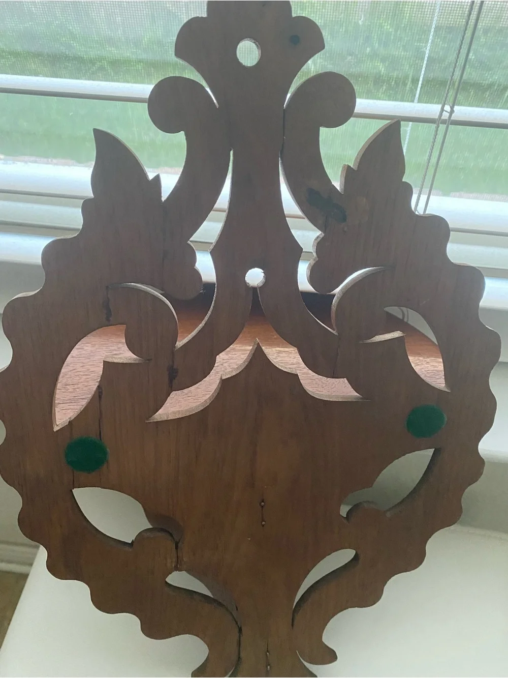 Vintage Victorian MCM Fretwork Wood Wall Shelf Goth Scroll Saw Art Decor 16”L